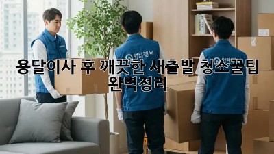 용달이사 후 깨끗한 새출발, 청소꿀팁 완벽정리!
