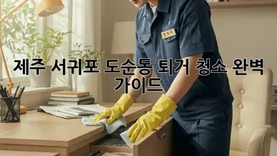 제주 서귀포 도순동 퇴거 청소 완벽 가이드